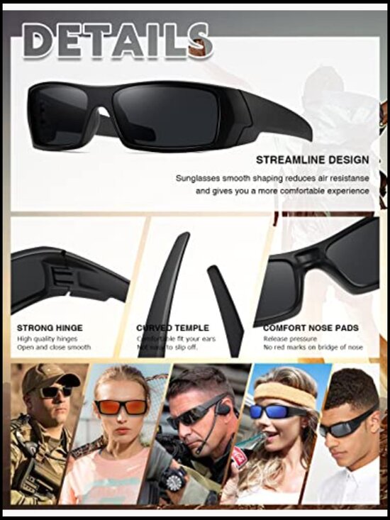 Polarized Wrap Around Sport Sunglasses with UV Protection
